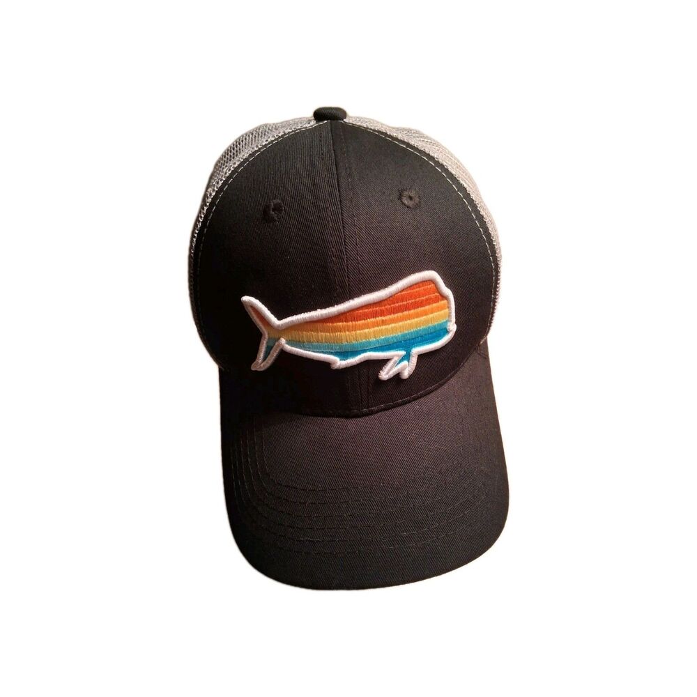 Mahi Mahi Truckers Hat One Size Fits All Colorful Embroidery On Black